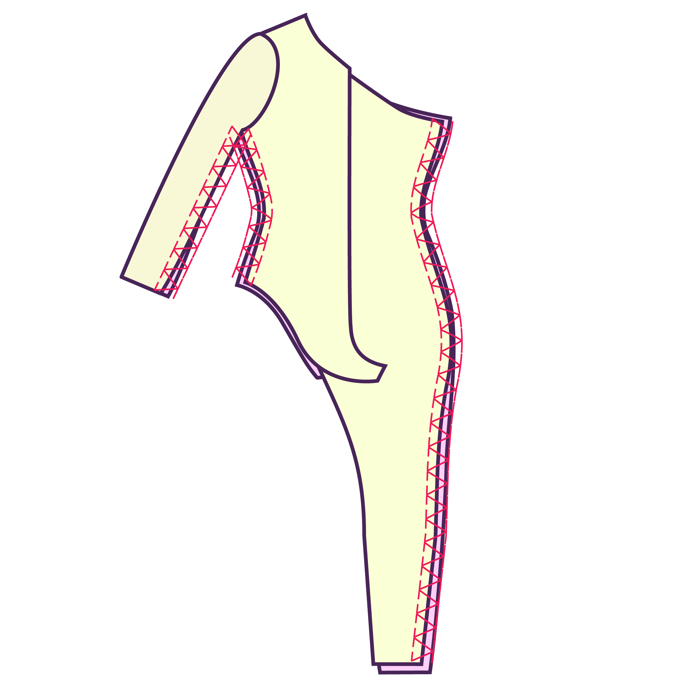 Step 4 How to sew an Asymmetrical Catsuit Sewing Pattern for Drag Queens Bodysuit Costume