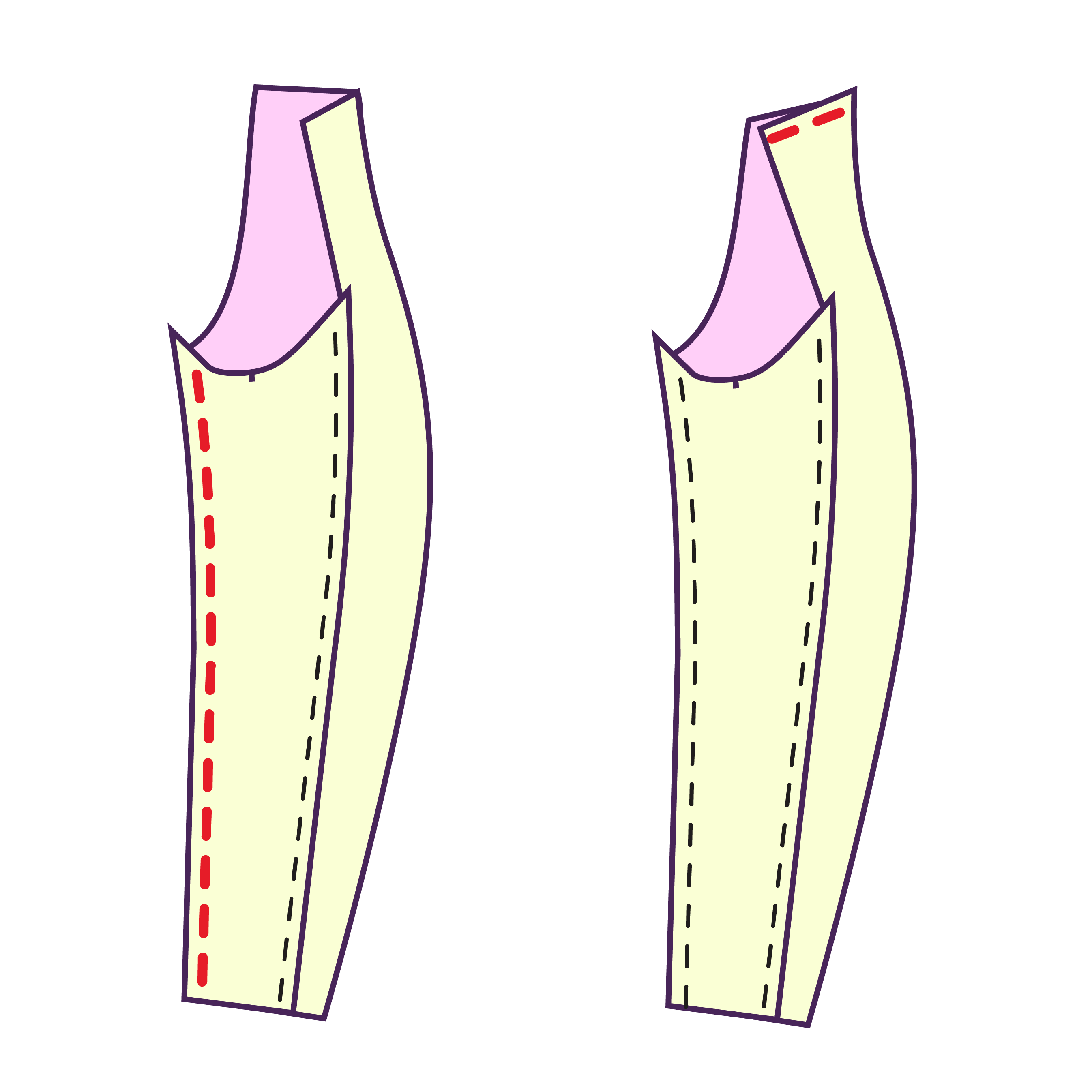 Step 8 How to sew a holiday asymmetric sleeve midi mini dress sewing pattern for drag queens