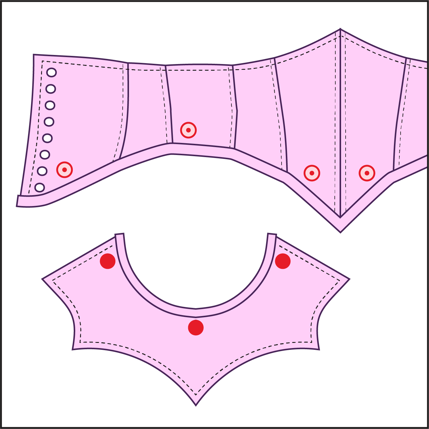 Step 14 How to sew a bat corset sewing pattern for drag queens underbust waist belt