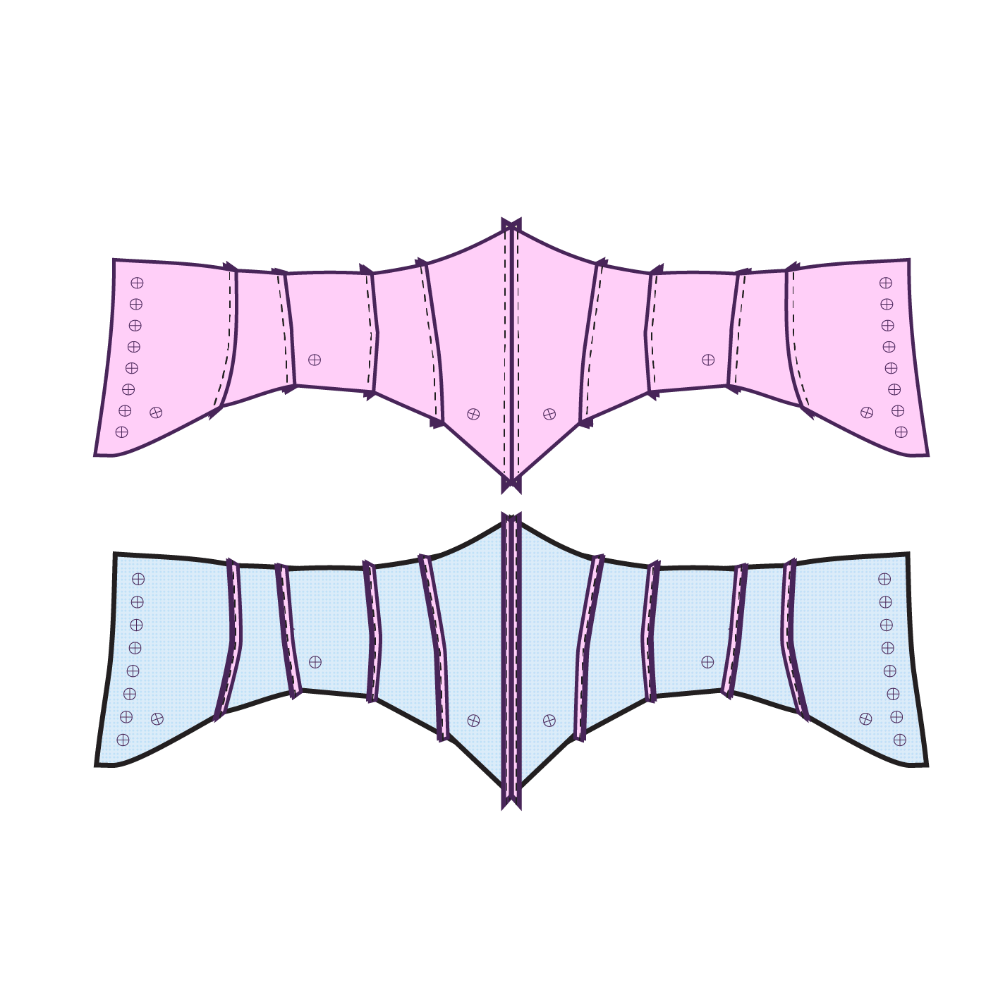 Step 6 How to sew a bat corset sewing pattern for drag queens underbust waist belt