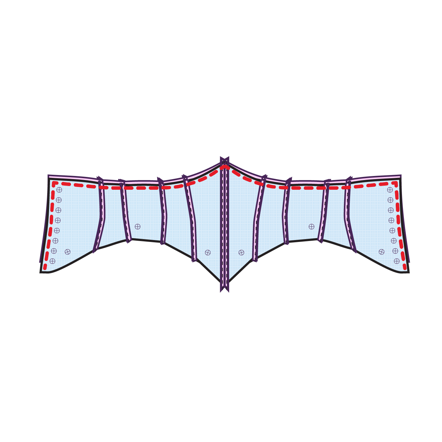 Step 7 How to sew a bat corset sewing pattern for drag queens underbust waist belt