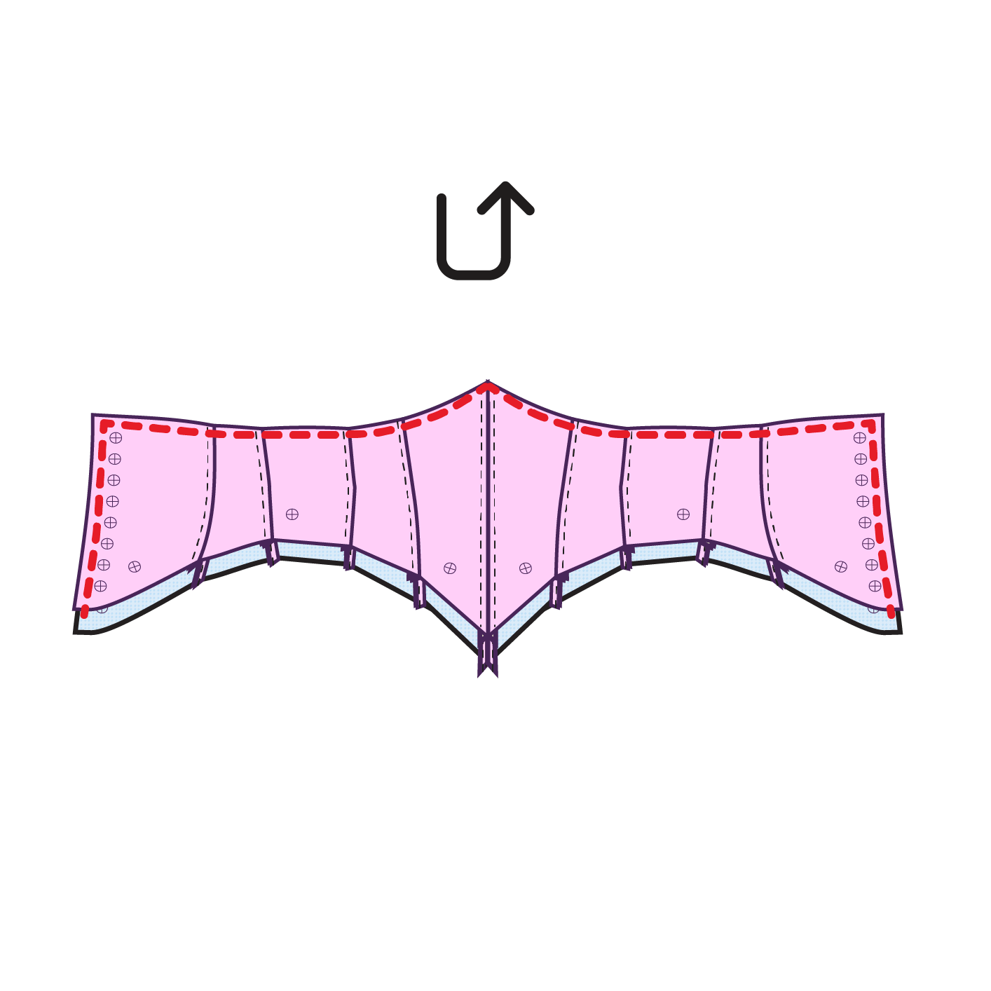 Step 8 How to sew a bat corset sewing pattern for drag queens underbust waist belt