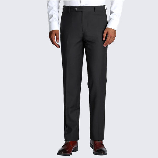 Men's Adjustable Side Tab Tuxedo Pant - BLACK - 100% WORSTED WOOL –  Hardwick.com