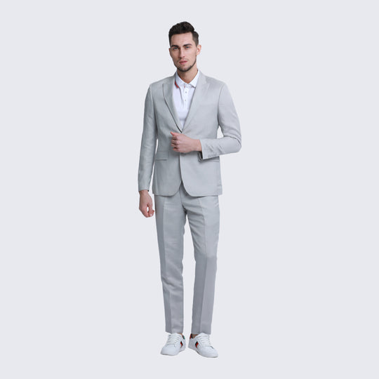 New Grey Ma Suits 2 Pieces Prom Suit Sim Fit Best Man Groomsman