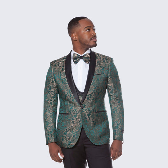 green and gold suit jacket