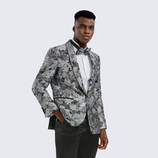 Silver prom store blazer