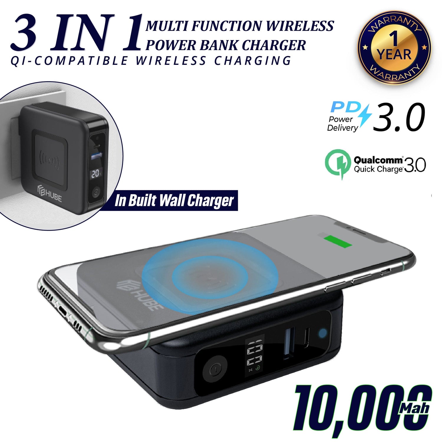 Multi-Function 3 in 1 Wireless Charger | Buy Now | Pakistan – Hube (Pvt.)  Ltd