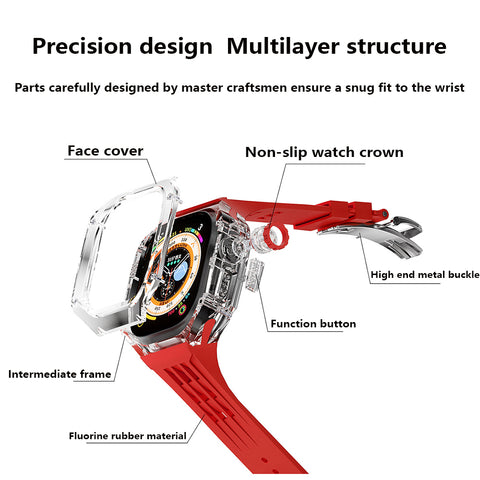 LackRule Modification Kit Transparent Case + Rubber Silicone Straps For SmartWatch,apple watch band, iwatch bands, iwatch 44mm bands, iwatch 45mm bands, iwatch straps, iwatch 45mm straps, apple watch 45mm bands, apple watch 38mm bands, apple watch 40mm, bands, apple watch band 49mm