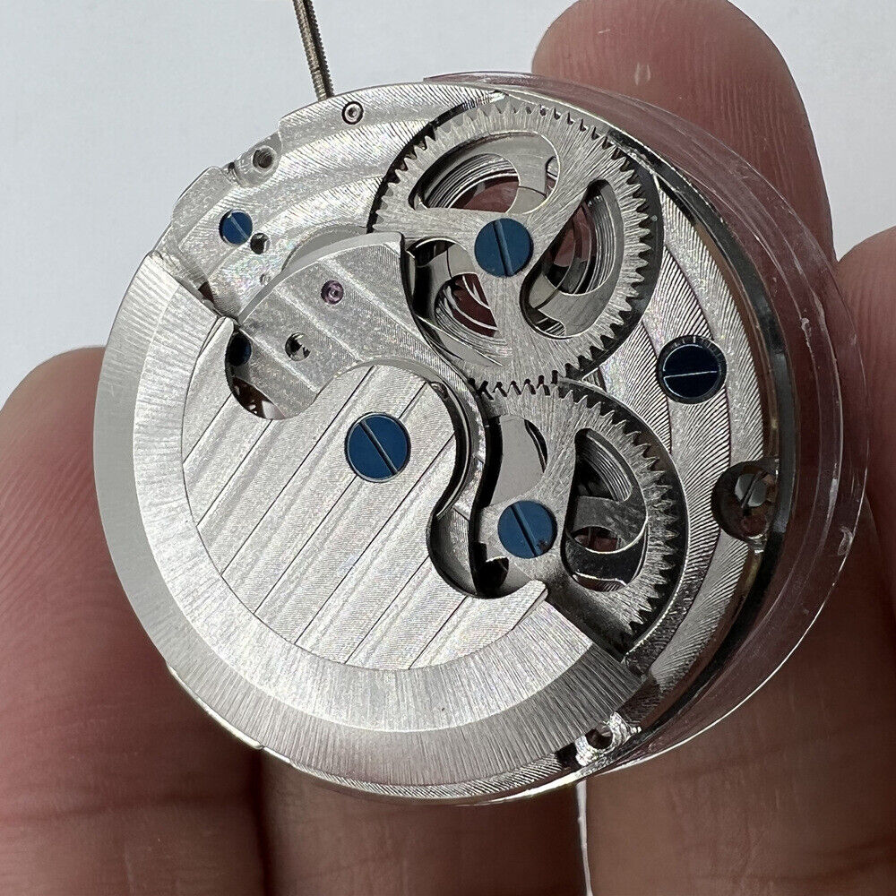 Dual Time Zone Hollow Mechanical Movement - Innovative Double Mainspring Design 