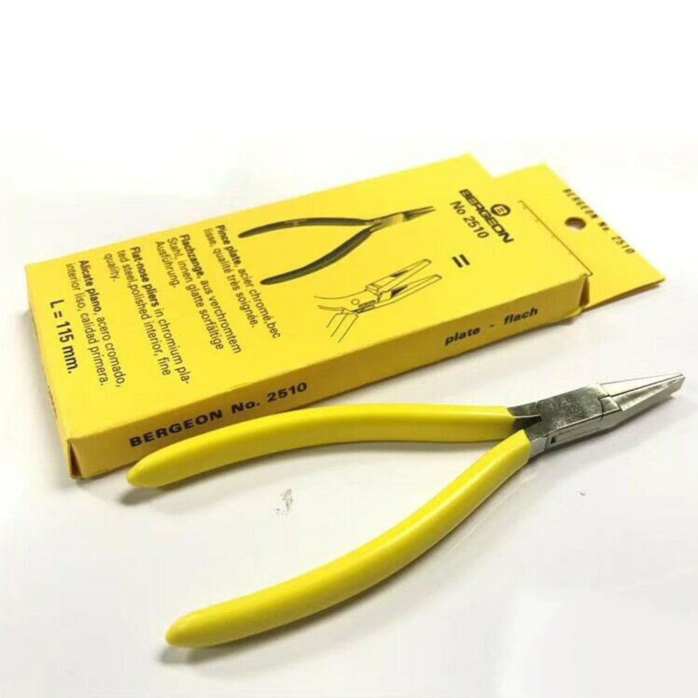 Smooth Jaw Flat Nose Pliers - Bergeon 2510 - 115mm Length 