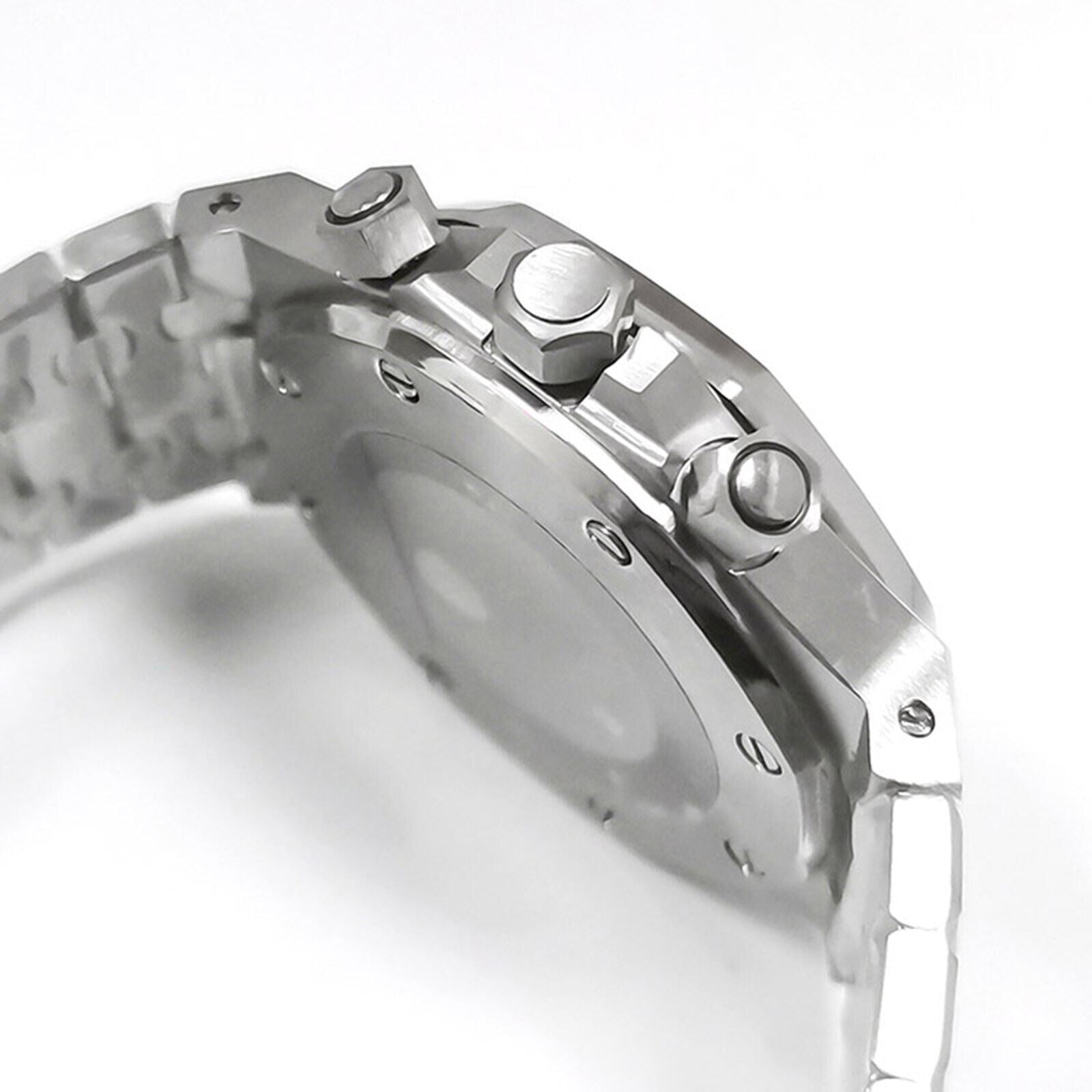 Stainless Steel Watch Case+Strap VK63 Movement Sapphire Glass - Elegant Design, Multiple Colors 