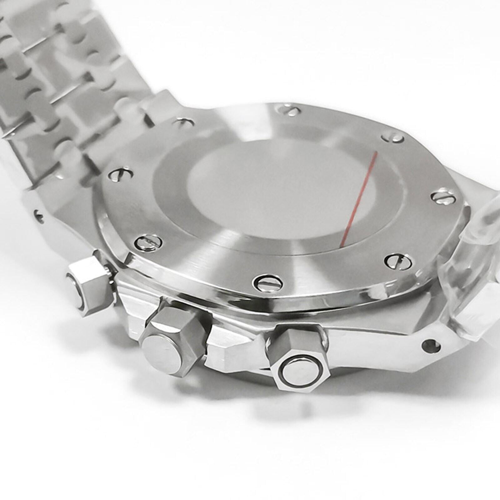 Stainless Steel Watch Case+Strap VK63 Movement Sapphire Glass - Elegant Design, Multiple Colors 