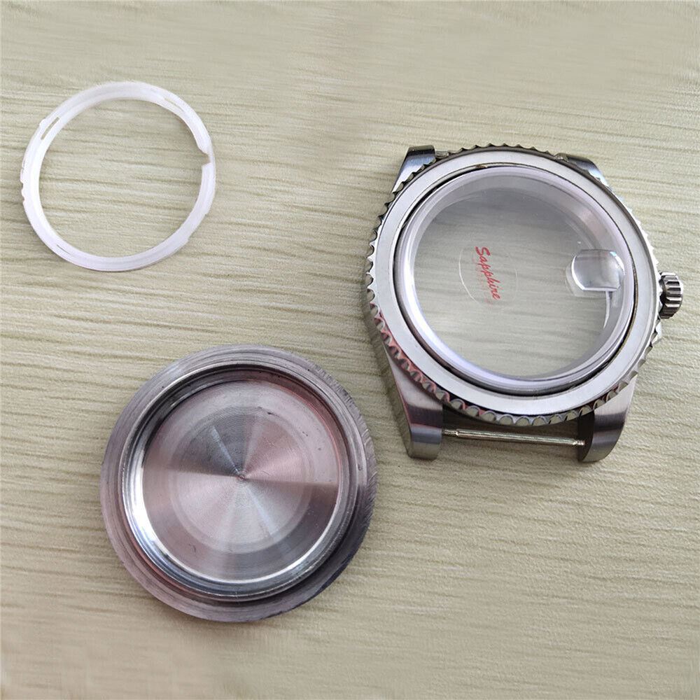 Premium Stainless Steel Watch Case Back Cover with Sapphire Glass Bezel - 40MM 