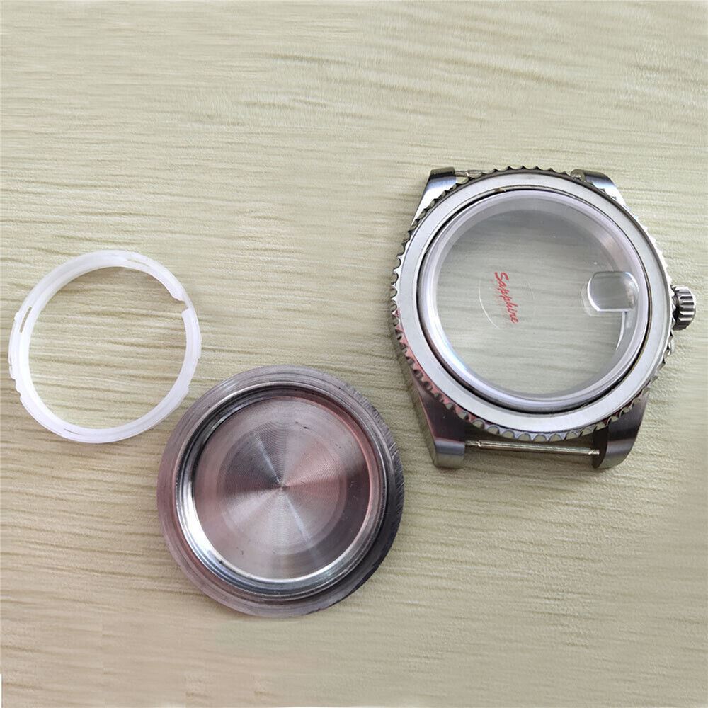 Premium Stainless Steel Watch Case Back Cover with Sapphire Glass Bezel - 40MM 