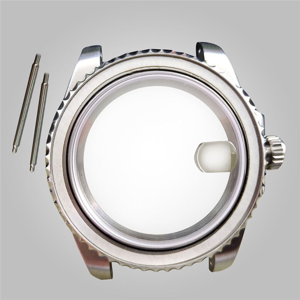 Premium Stainless Steel Watch Case Back Cover with Sapphire Glass Bezel - 40MM 