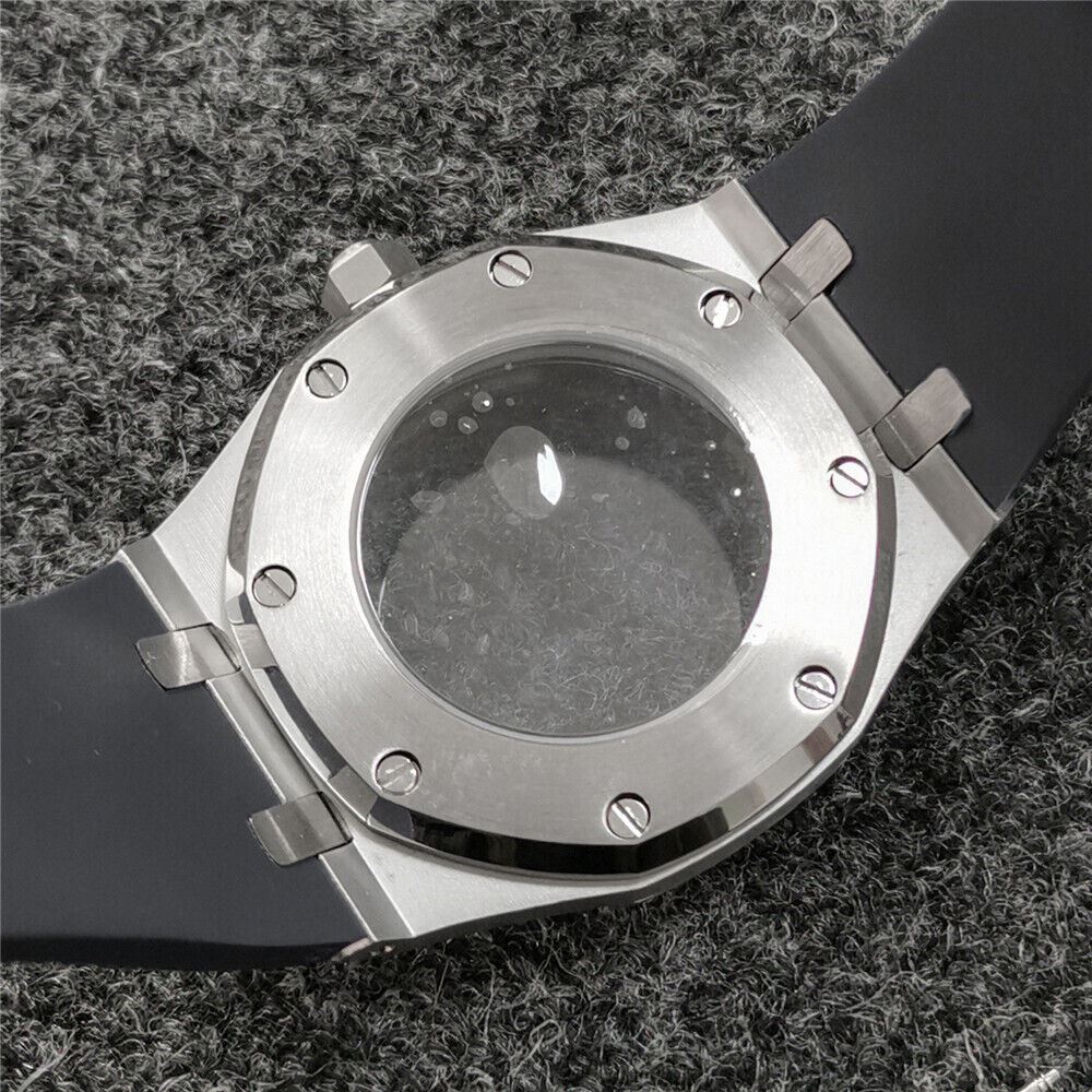 Stylish 41MM Sapphire Glass Watch Case + Strap for NH35/NH36 Movement 