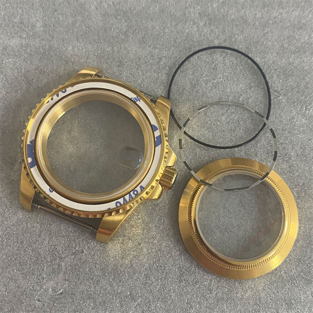 Premium 40MM PVD Golden Watch Case with Sapphire Glass for NH35 Movement 