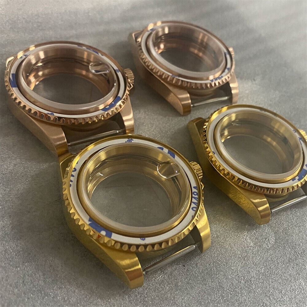 Premium 40MM PVD Golden Watch Case with Sapphire Glass for NH35 Movement 