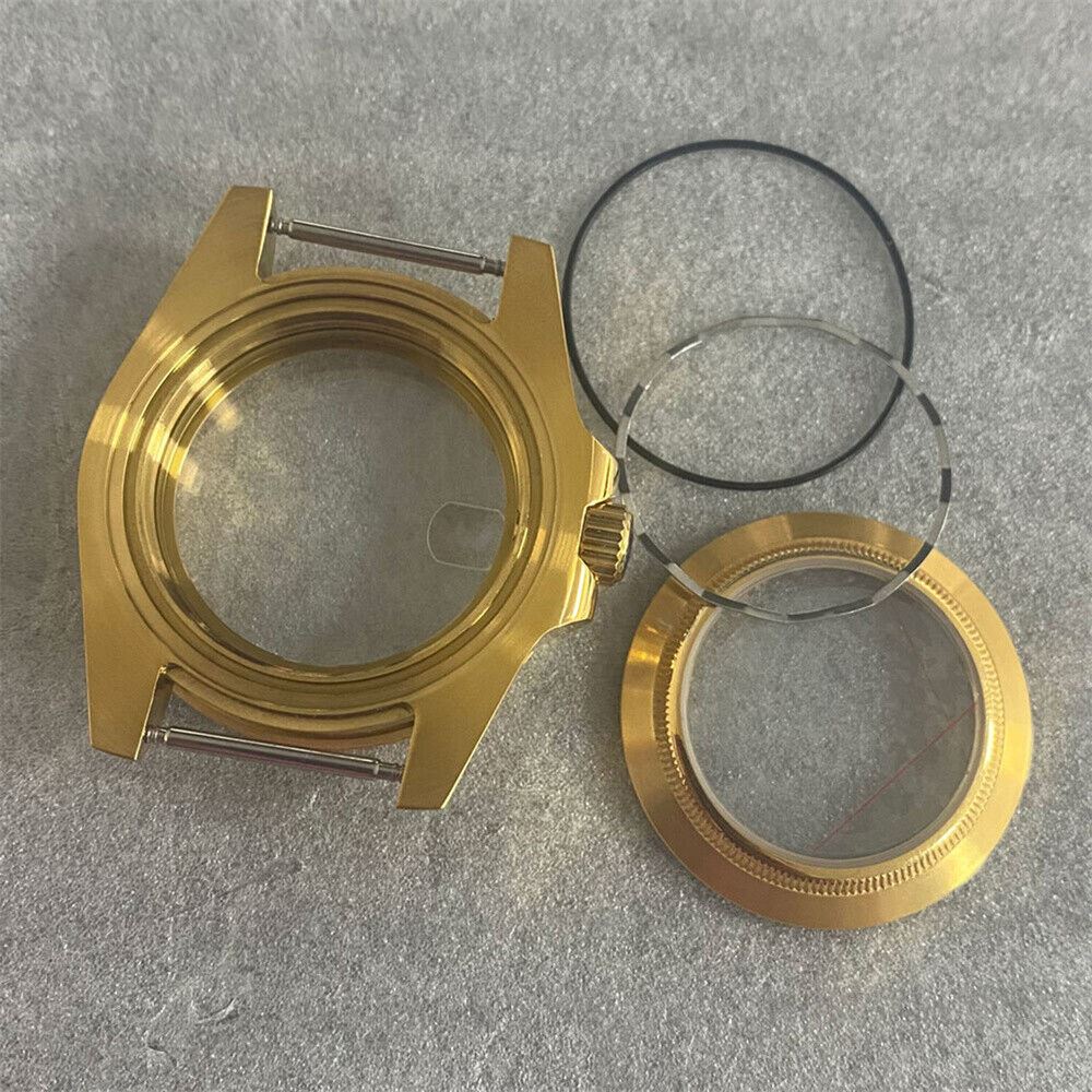 Premium 40MM PVD Golden Watch Case with Sapphire Glass for NH35 Movement 