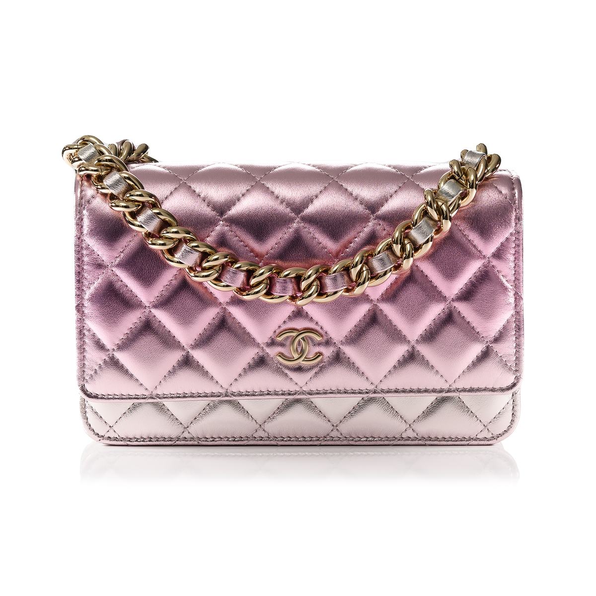 Chanel Coco Punk O-Mini Bag/Wallet On Chain WOC In Gradient Metallic S –  elletrouve