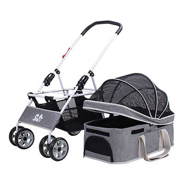 DODOPET Detachable Four-Wheel Folding Dog Stroller (Pet Weight: 20kg)-Dog-Maokid Story Pets Thing｜Hong Kong pet cat and dog supplies store: IATA pet airplane cage, pet trolley, cat climbing frame and cat tree