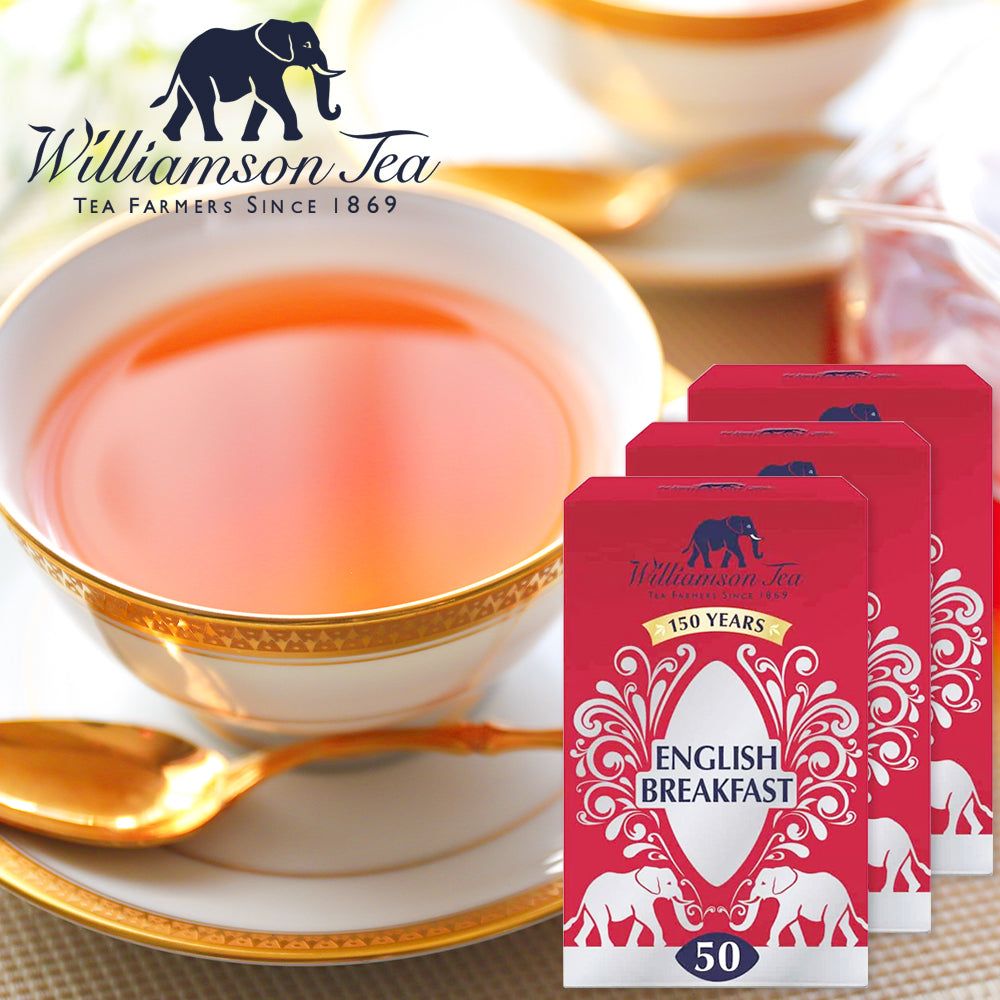 Williamson Tea ウィリアムソンティー イングリッシュブレックファースト ティーバック 3箱 (1箱2.5ｇ×50P) 送料込み 紅茶 ケニア イギ