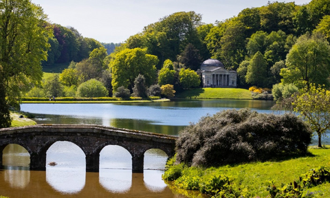 A view of Stourhead from above