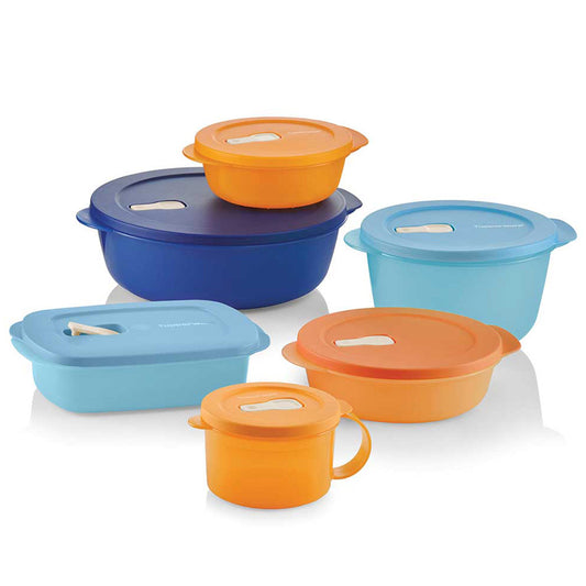 Tupperware 3155 Microwavable Soup Cup with Vented Lid Blue Teal