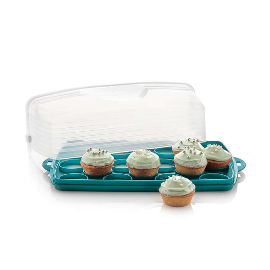  Tupperware 12 Pie Round Keeper Cake Taker Aqua Blue : Home &  Kitchen