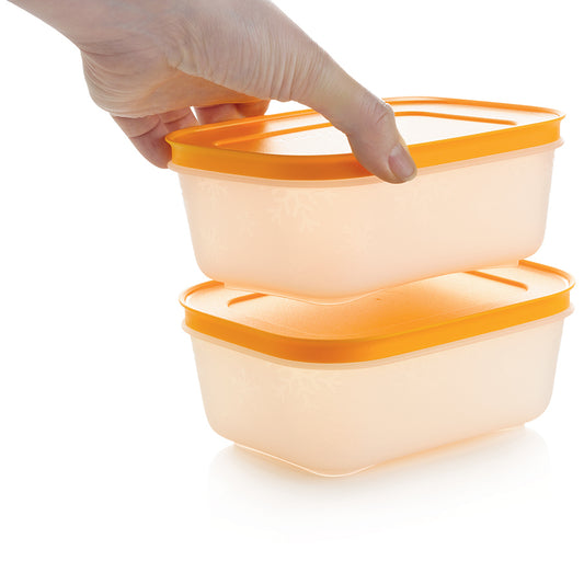 Tupperware Rectangular Ice Cream Container Freezer Mates w/ Dial