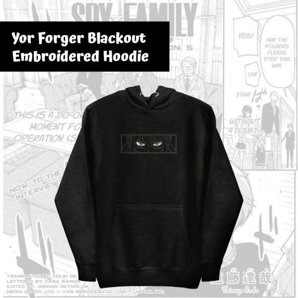 Yor Forger Blackout Embroidered Hoodie