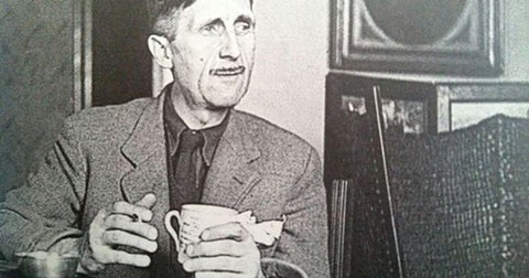 George Orwell drinking tea