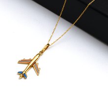 Real Gold Airplane Necklace 2561 CWP 1775 – Gold Zone Jewelry