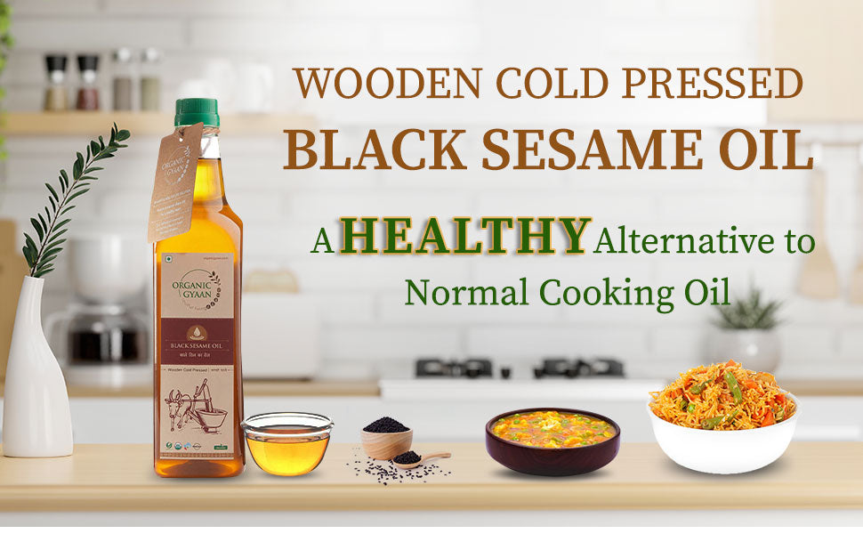 Healthy alternative to normal cooking oil - black sesame oil