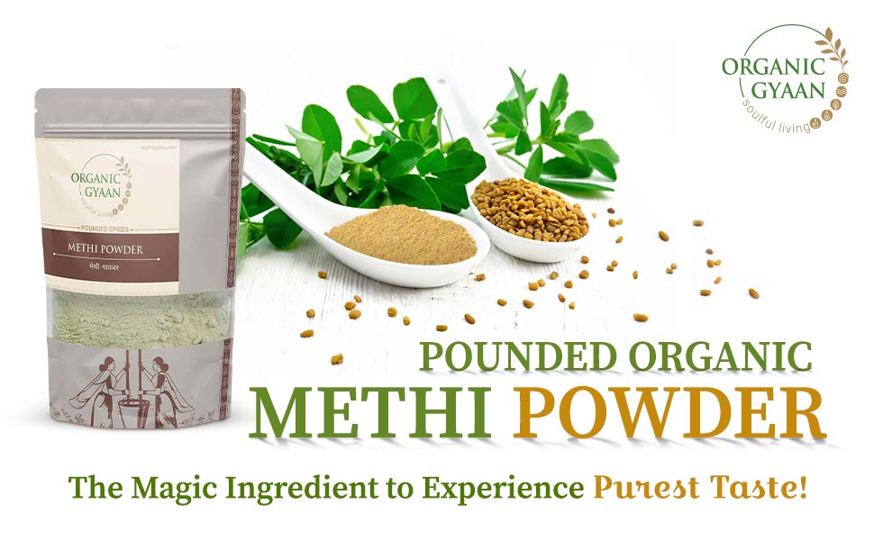 Pounded organic methi powder