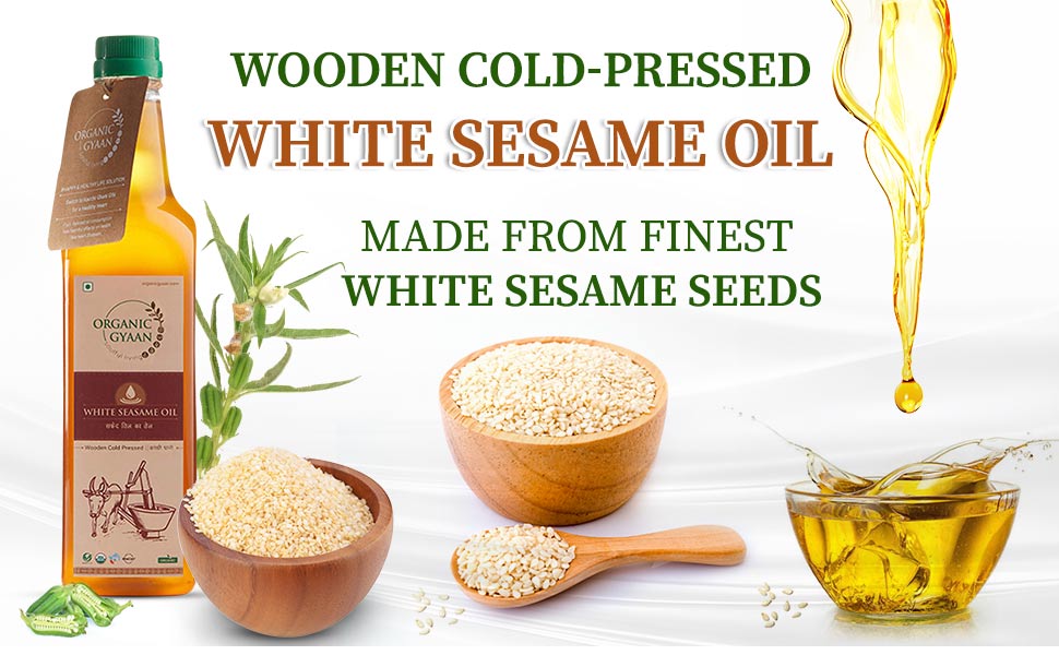 White sesame oil made from white sesame seed