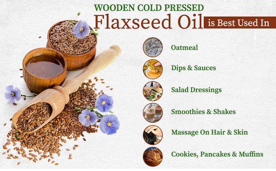 Wooden cold Pressed flaxseed oil uses