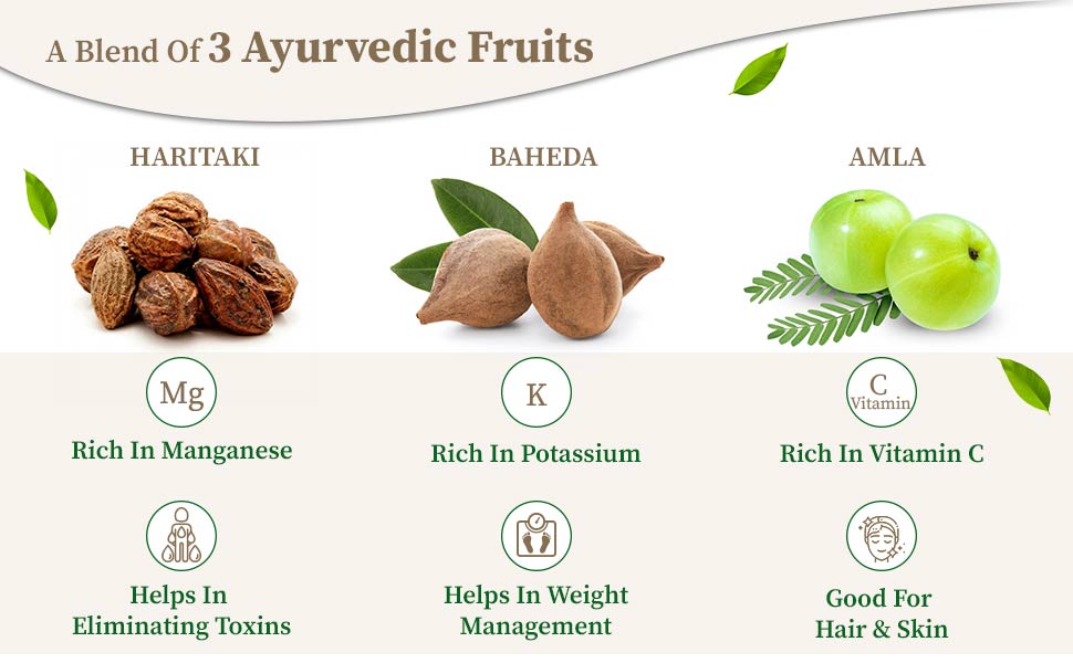 Triphala powder made from three Ayurvedic fruits