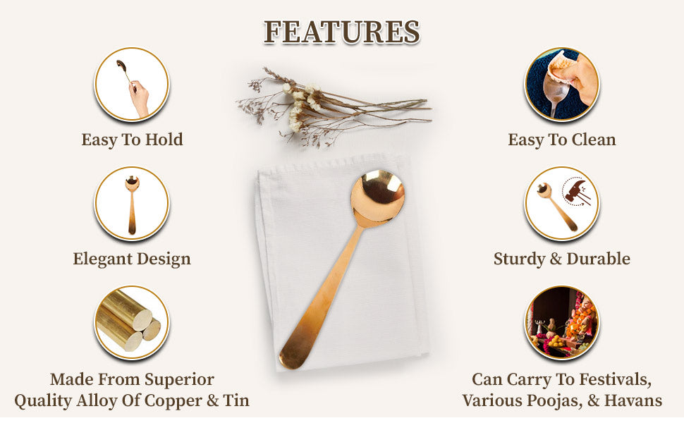 Features of bronze serving spoon fine finish