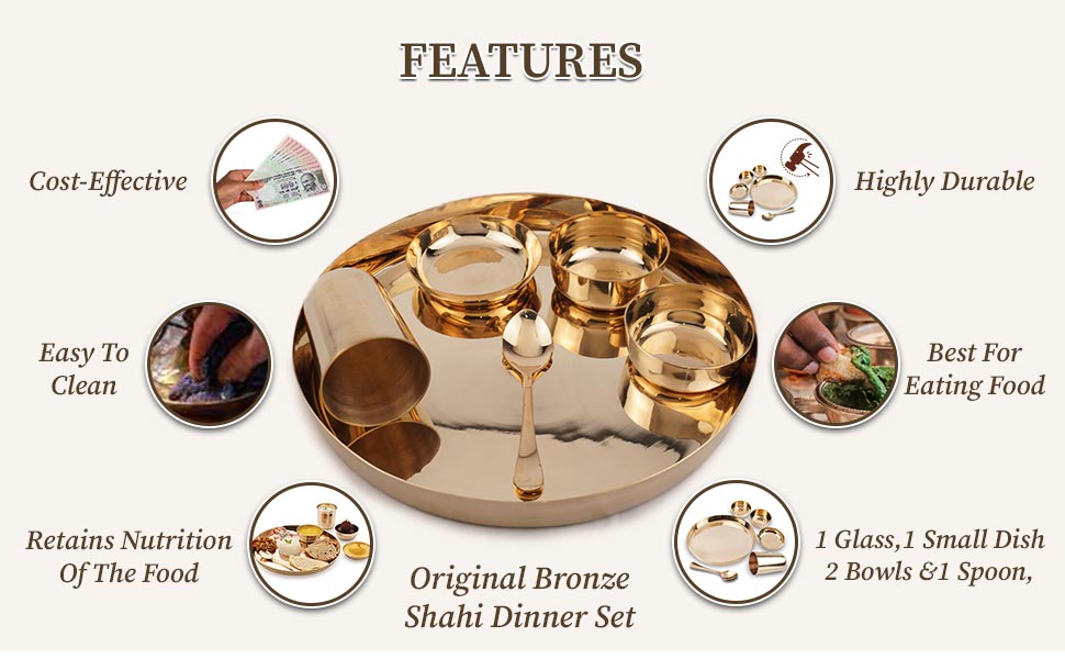 Bronze Shahi Dinner Set 12" Fine Finish