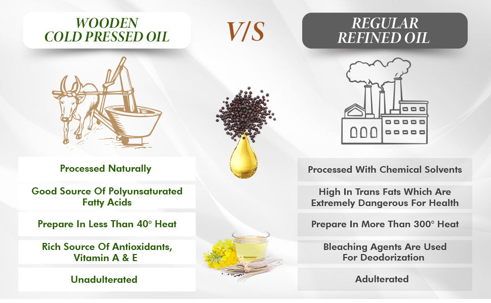 Wooden cold pressed vs regular refined oil