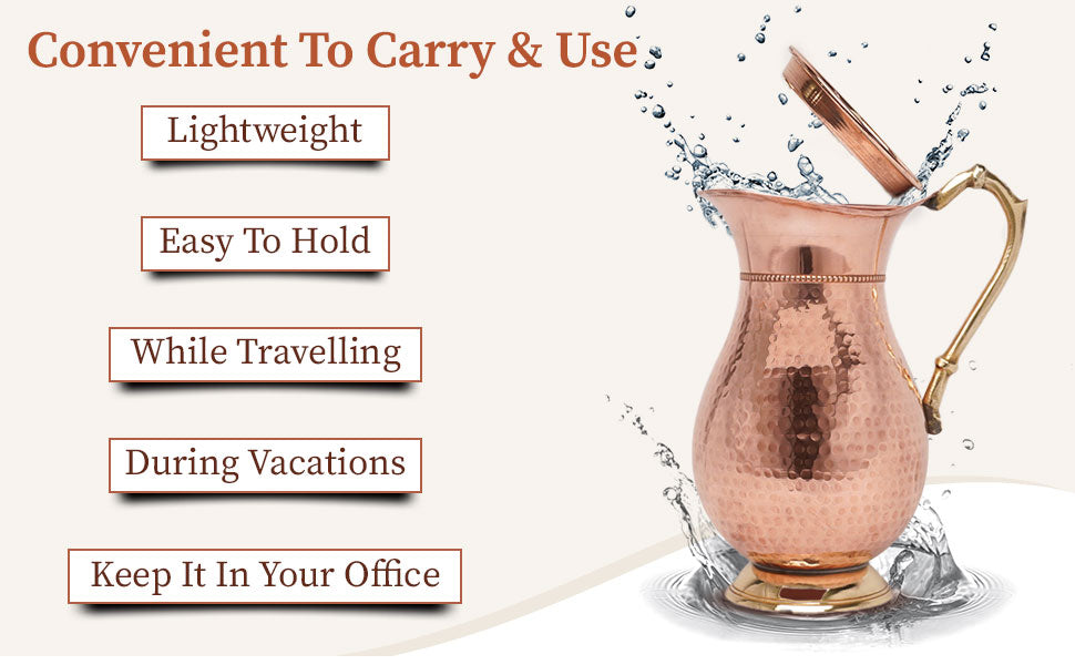 convenient carry and use copper jug