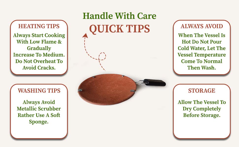 Care tips of red mud tawa