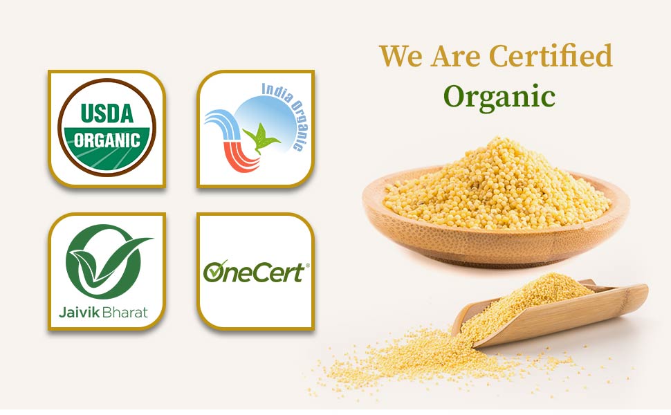 Certified organic proso millet