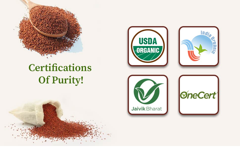 Certified organic finger millet