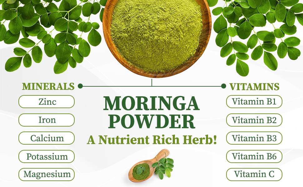 Nutrient rich herb moringa powder