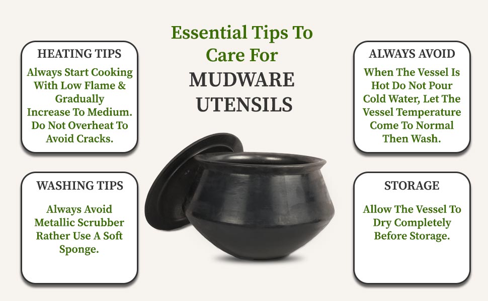 Tips to care black cooking mud pot with lid