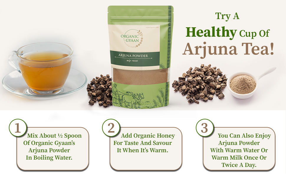 Cup of healthy arjuna powder tea