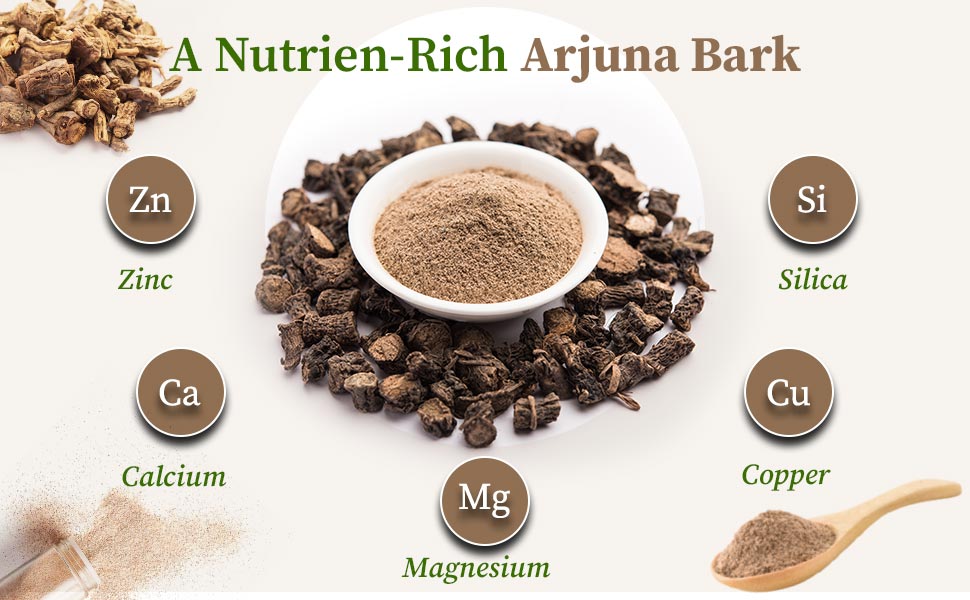 Nutrient rich arjuna bark and essential minerals
