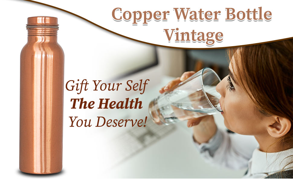 Vintage copper water bottle gift yourself